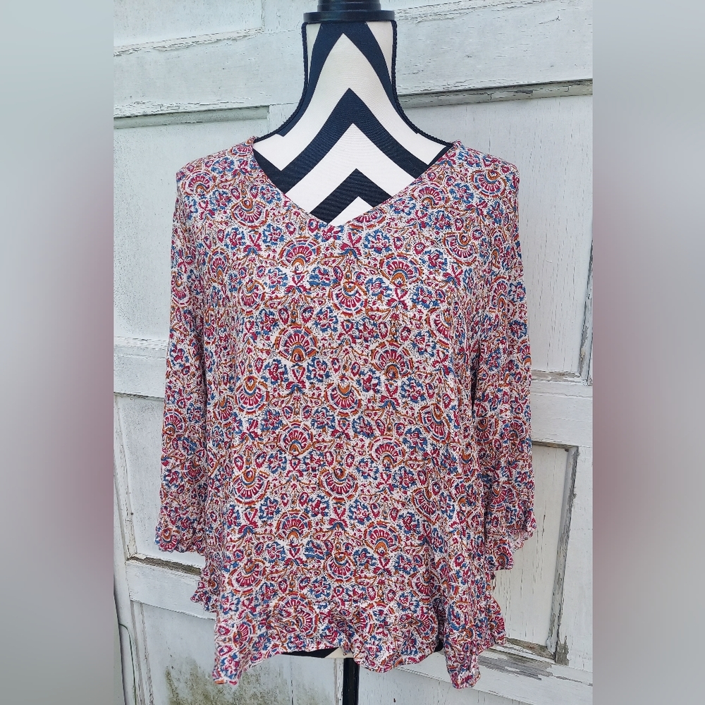 Cynthia Rowly Floral Blouse Size 1X